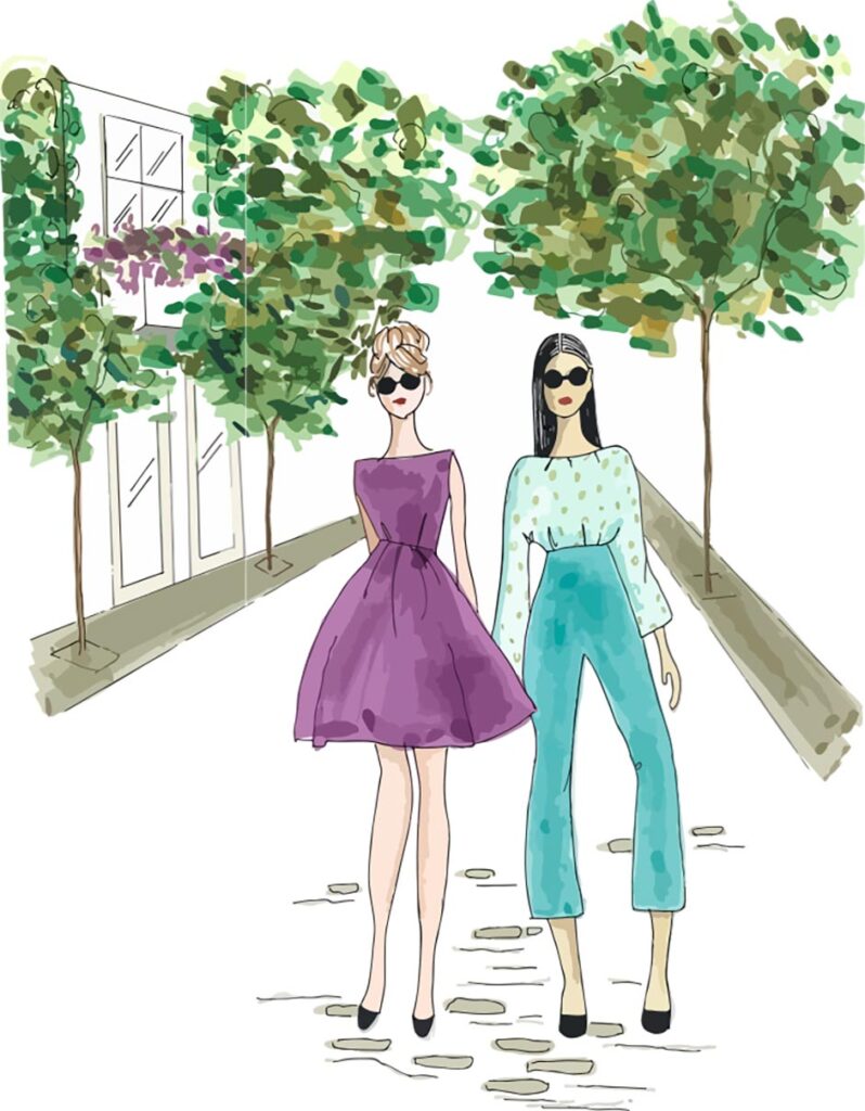 Illustration of women walking